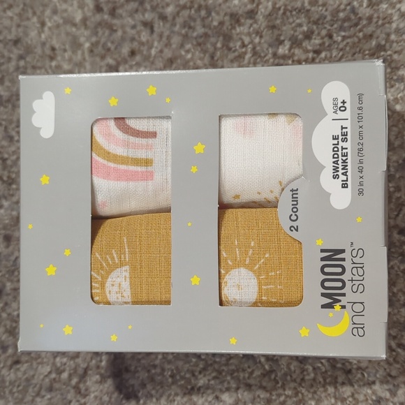 walgreens Other Moon And Stars Swaddle Blanket Set Rainbow Baby